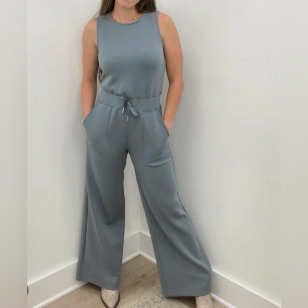 SPANX Gray Sleeveless Jumpsuit